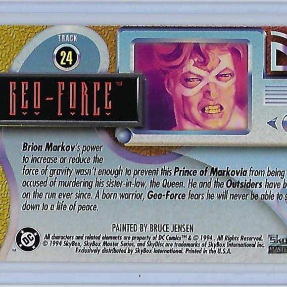 DC Comics 1994 SkyBox Master Series - Geo-Force, Monarch, Power Girl - Picture 6 of 6